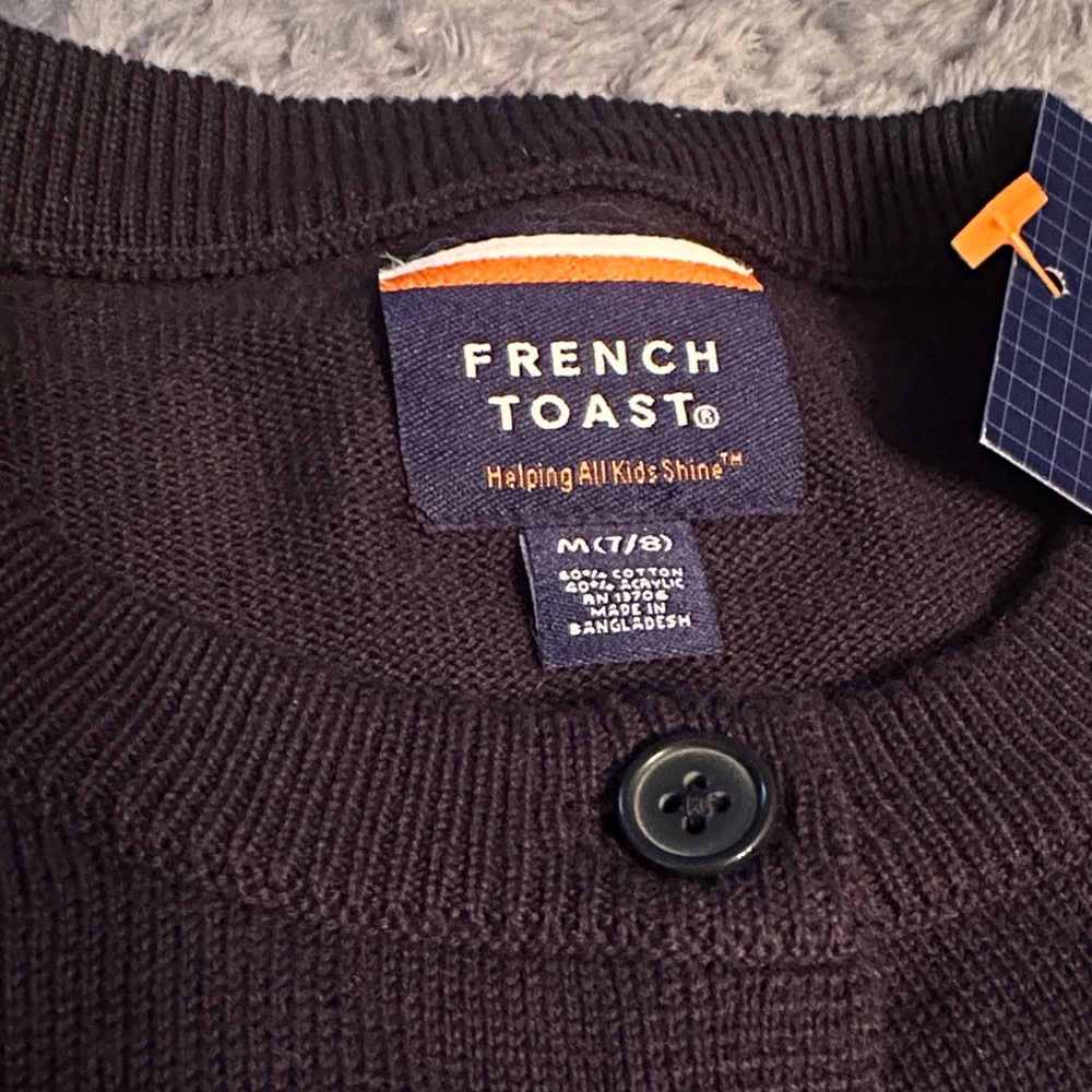 French Toast Girl's Navy Blue Cardigan Button Sweater